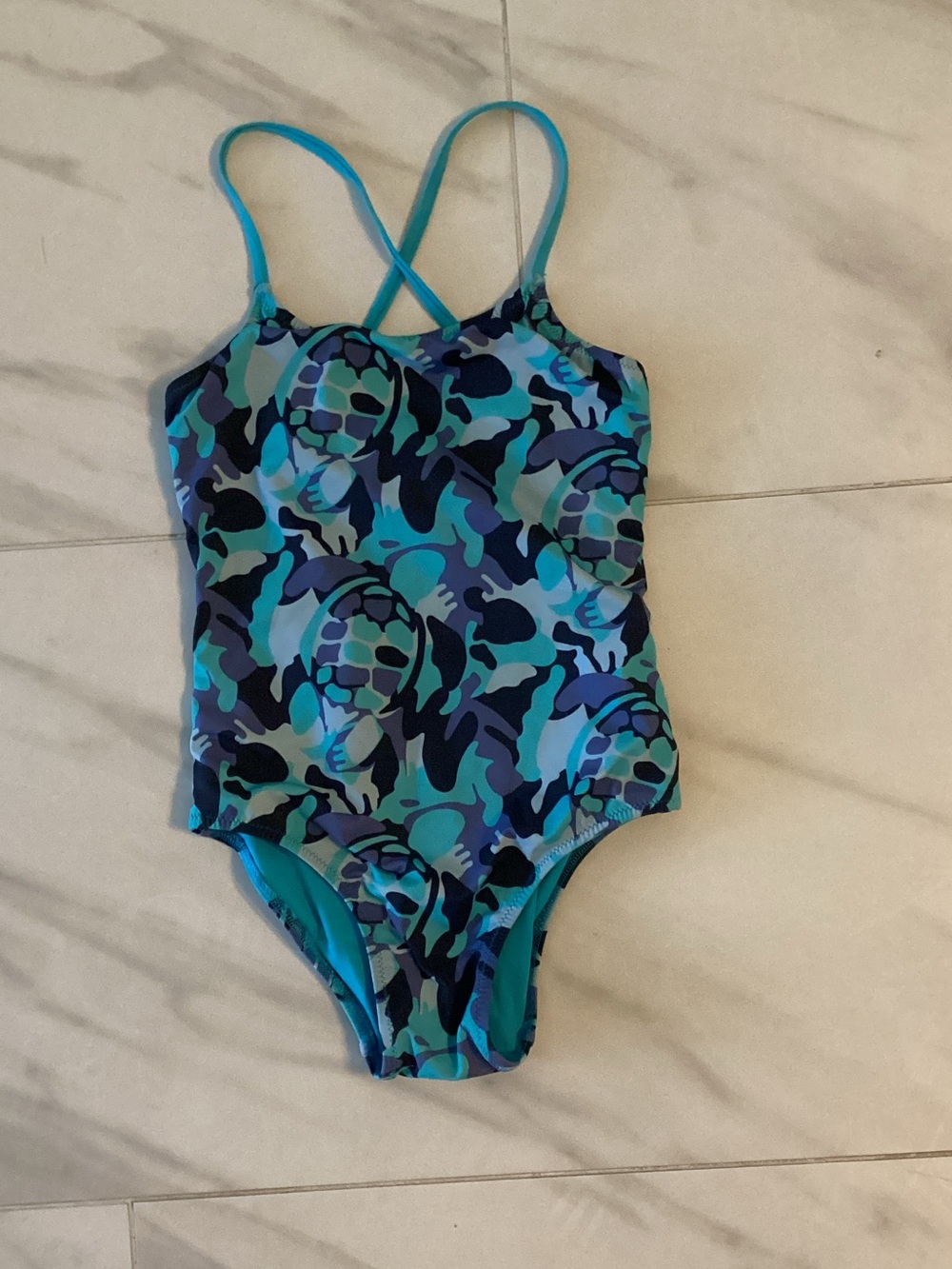 Vilebrequin Girls Blue Camo One-Piece Swimsuit